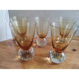 Vintage Controled Bubble Art Glass Shot Glasses Erickson Denmark(set of 5)